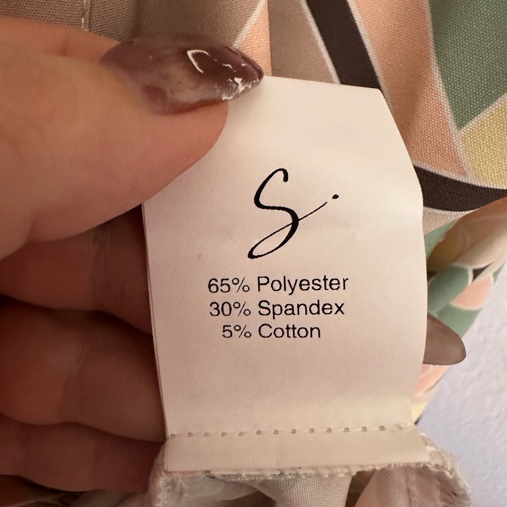 Silk & Salt Long Sleeve Geometric Print Maxi Dress Kaftan - Size Large NWT - Picture 7 of 7